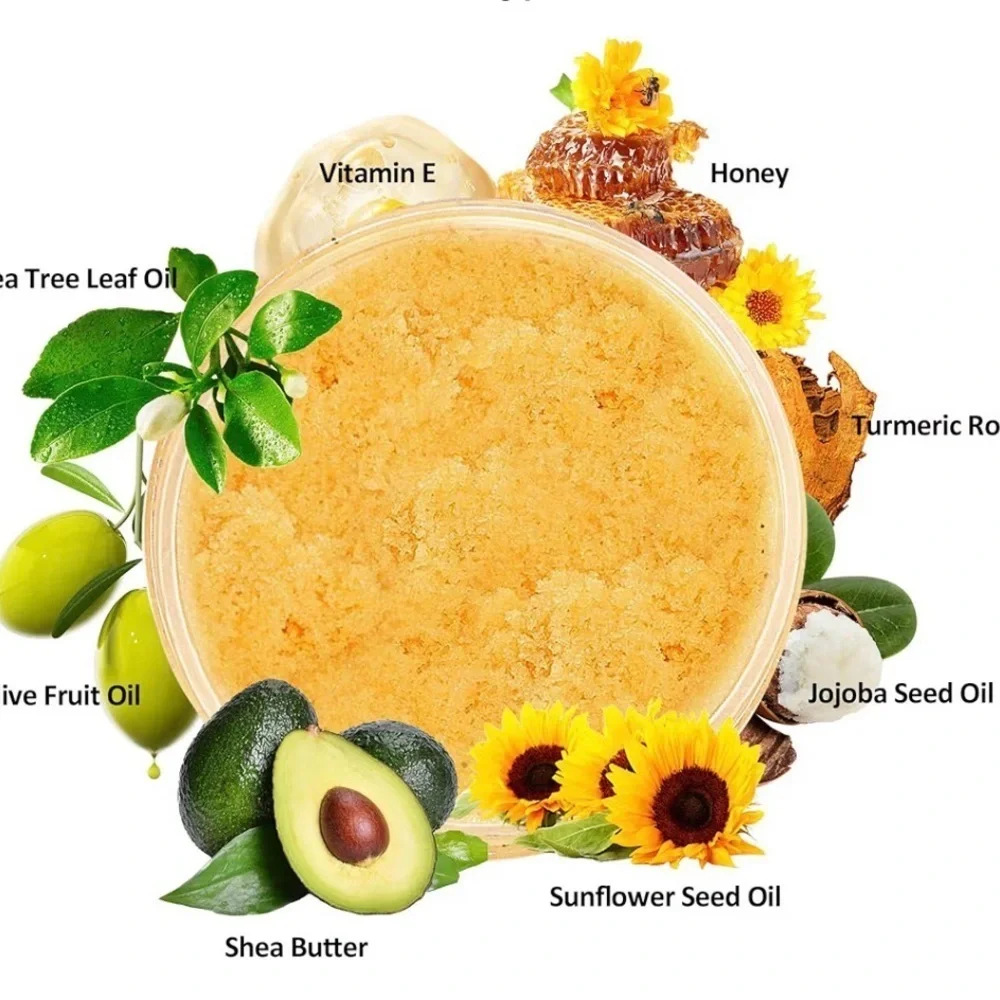 Turmeric Scrub for Face Body Vitamin C to Cleanse Hydrate Skin All Skin Types